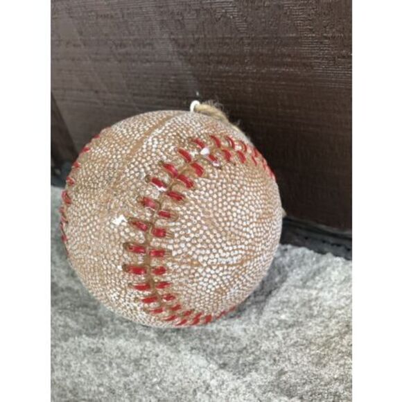 Large Baseball Christmas Ornament Figurine Hand Painted NEW Gift - Picture 1 of 4